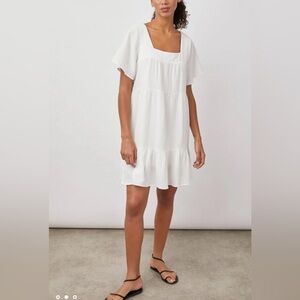 Rails White Valentina 100% Cotton Gauze Square Neck Mini Dress Size Women’s XS